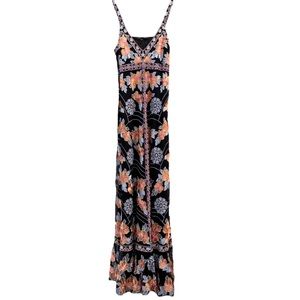 House of Harlow 1960 x Revolve Andrea Dress Noir Embroidered Maxi Small